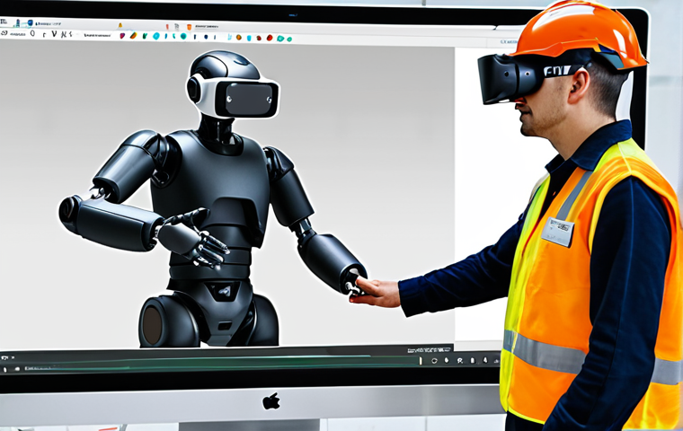 **Prompt 1: Future of Workplace Safety - Prevention and Technology**
    "A dynamic and forward-looking depiction of workplace safety. In a modern, clean industrial environment, diverse workers from various cultural backgrounds are actively engaged in a collaborative safety meeting, reflecting participatory prevention cultures. Simultaneously, a worker wearing an advanced smart helmet with embedded sensors is safely interacting with a collaborative robot (cobot) performing a precise task. Holographic data streams and AI-driven predictive analytics are subtly visible as an overlay, demonstrating real-time risk assessment. In the foreground, a person is fully immersed in a realistic virtual reality (VR) safety training simulation, showcasing a complex industrial scenario. The image should convey innovation, proactive safety measures, and the integration of technology for accident prevention in a global context."